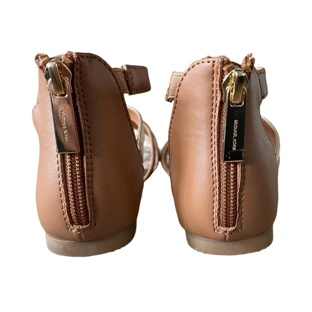 Michael Kors Brown and Gold Jamie Sandal Size 12